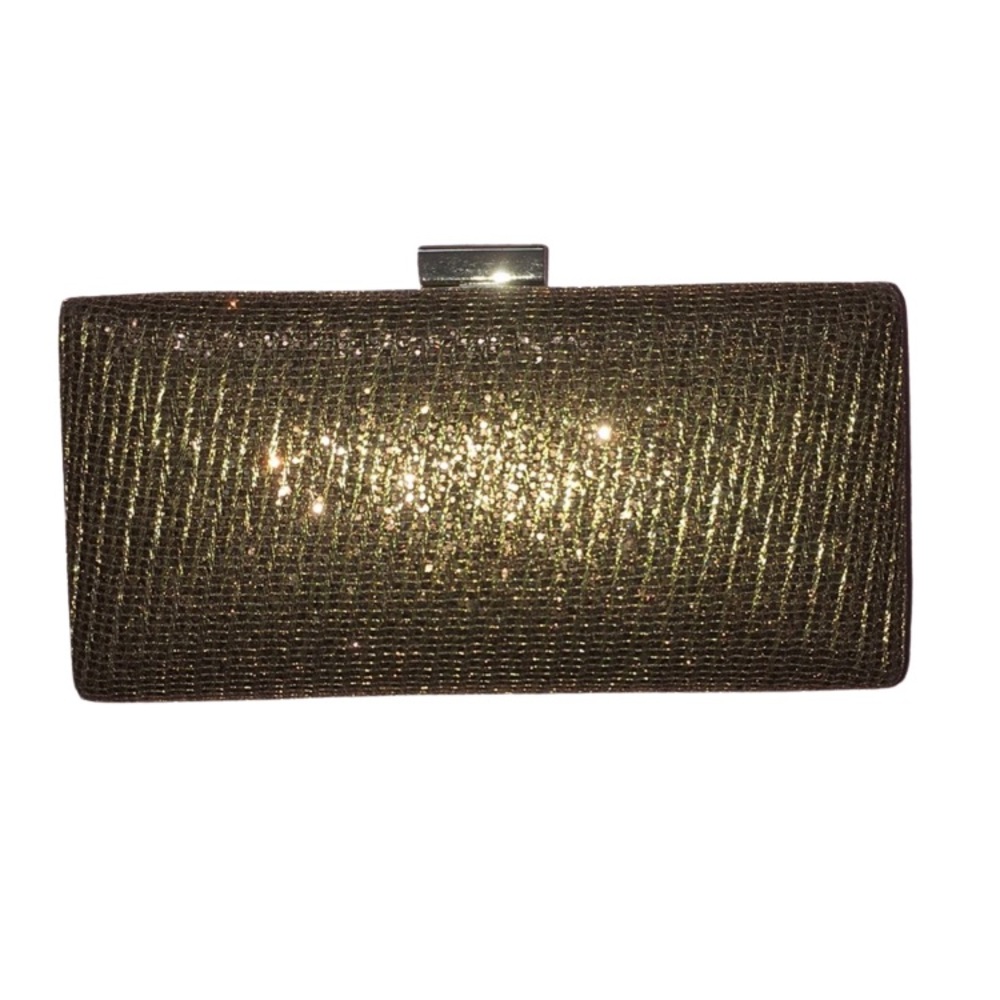 GOLD BRONZE EVENING CLUTCH WITH CHAIN STRAP